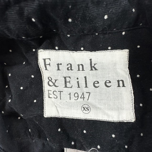 Frank & Eileen Shirt Womens XS Black Polka Dot Frank Corduroy Woven in Italy - Picture 6 of 13